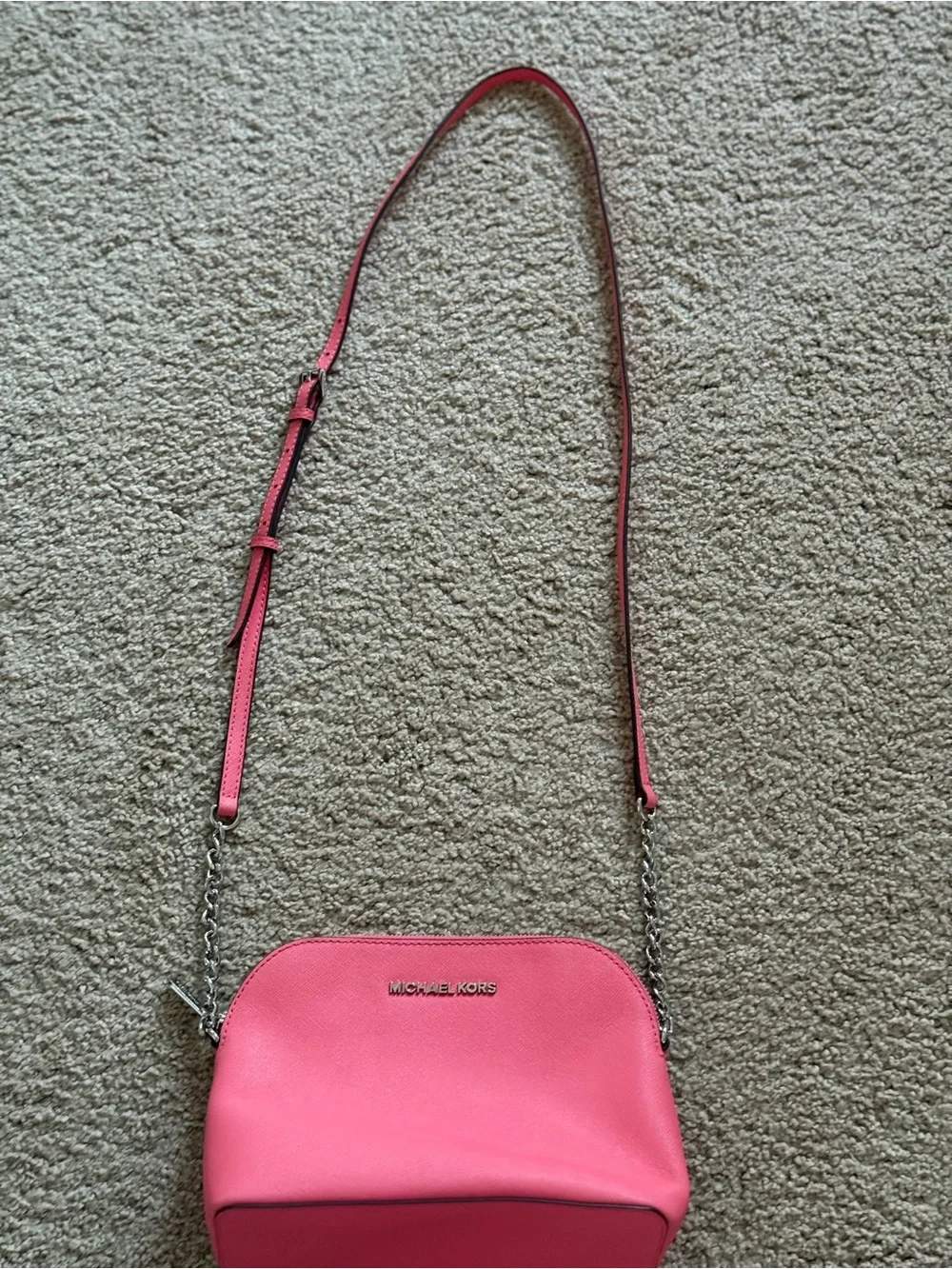 Michael Kors Coral Pink Saffiano Crossbody Bag